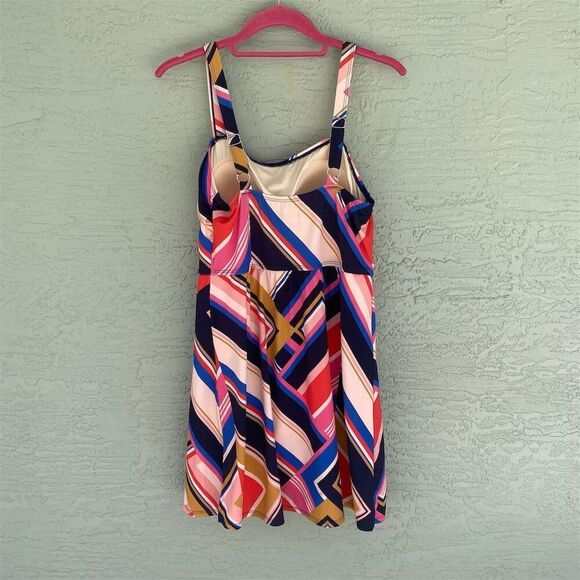 AmberNoon II Women's UPF 50 Swimdress Size 12 Geometric Multicolor - Picture 4 of 10